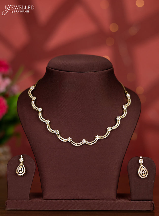 Necklace with cz stones in victorian finish