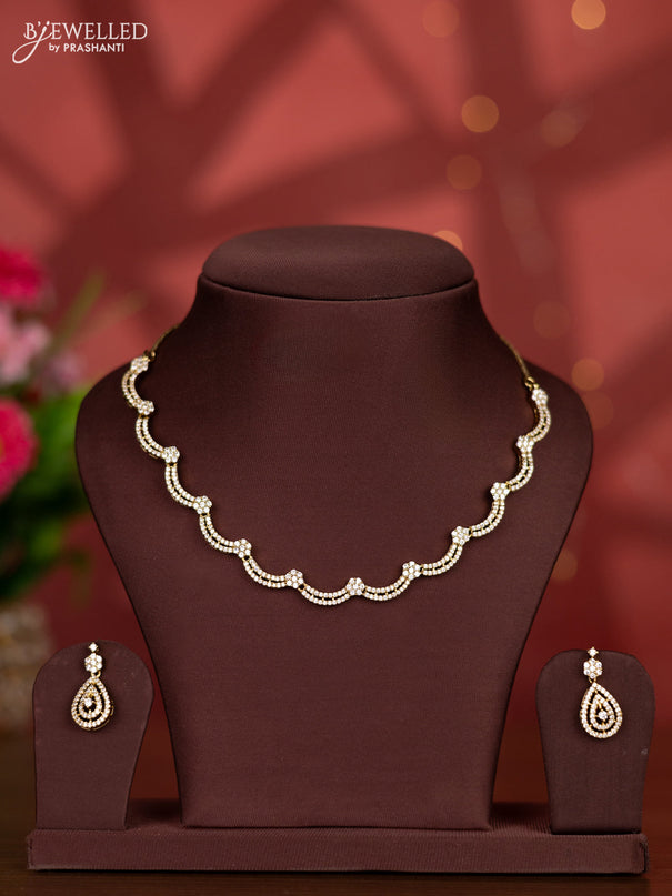 Necklace with cz stones in victorian finish