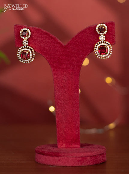 Necklace with ruby and cz stones in victorian finish