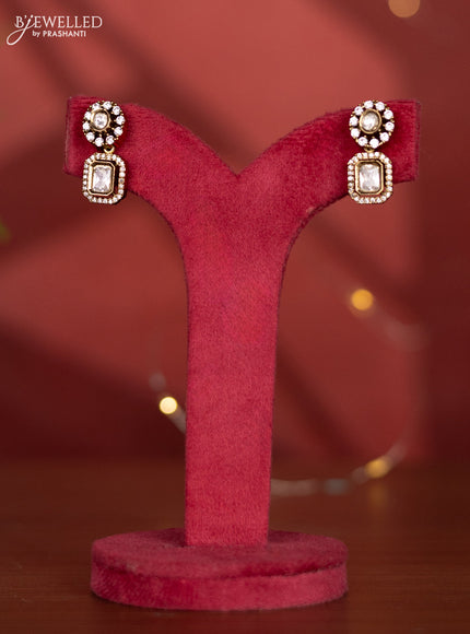 Necklace with kundan and cz stones in victorian finish