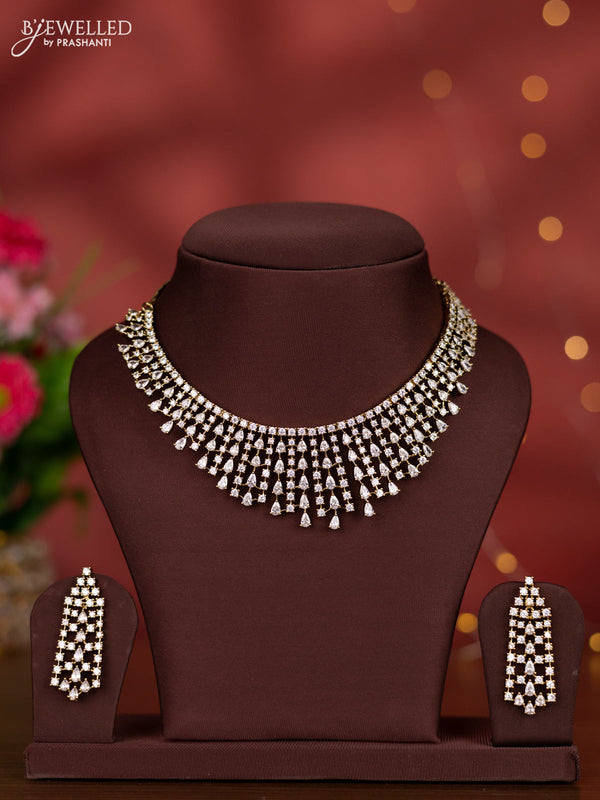 Necklace with cz stones in victorian finish