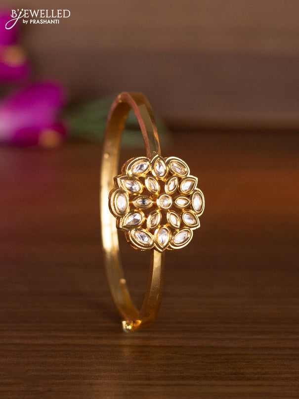 Bracelets with kundan stones in gold finish