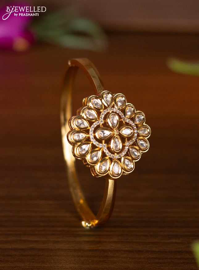 Bracelets with kundan and cz stones in gold finish
