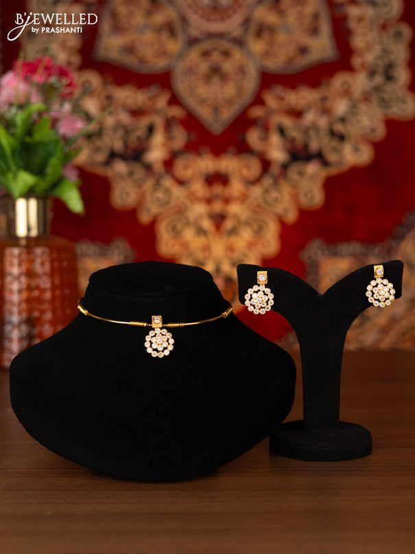 Antique ring type choker with cz stones
