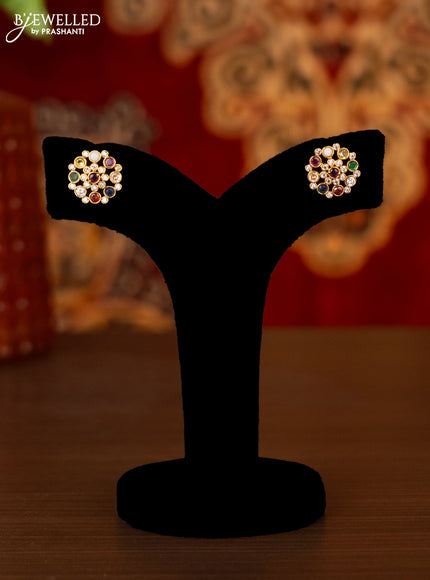 Antique ring type choker with multicolour and cz stones