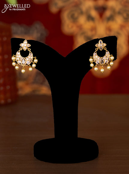 Antique ring type choker with cz stones and pearl hangings