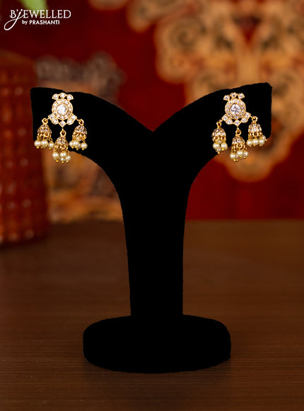 Antique ring type choker with cz stones and pearl hangings