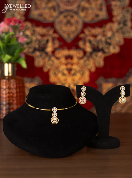 Antique ring type choker with cz stones