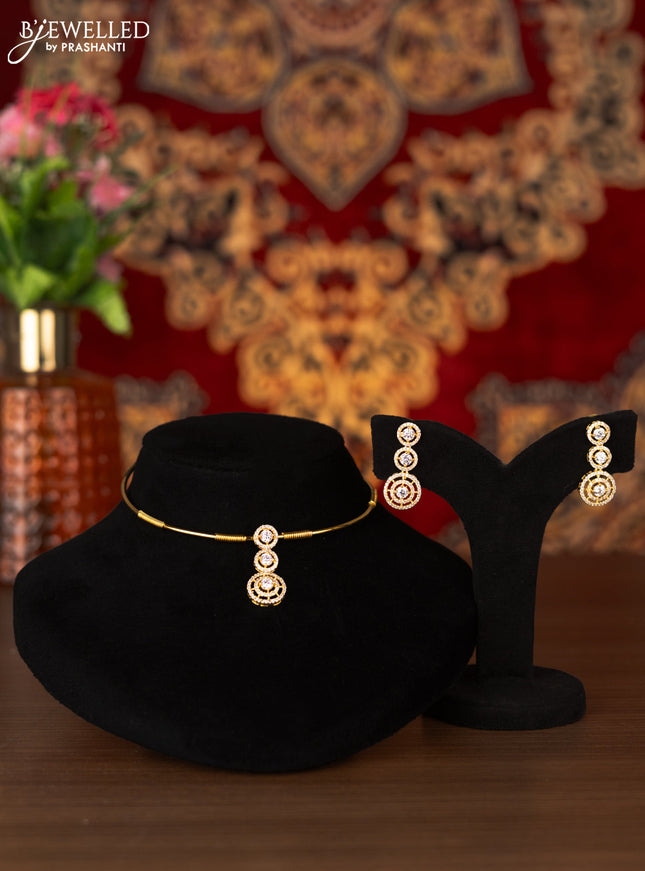 Antique ring type choker with cz stones