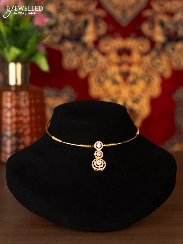 Antique ring type choker with cz stones