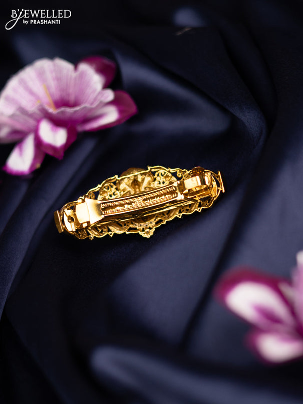 Antique medium size hair clip lakshmi design with kemp and cz stones