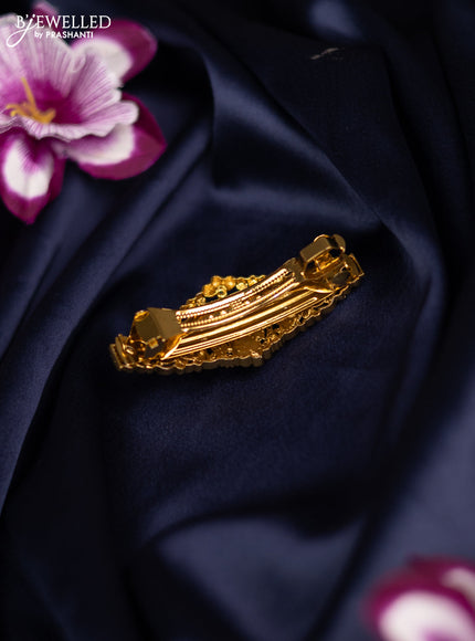 Antique medium size hair clip tirupati balaji design with kemp and cz stones