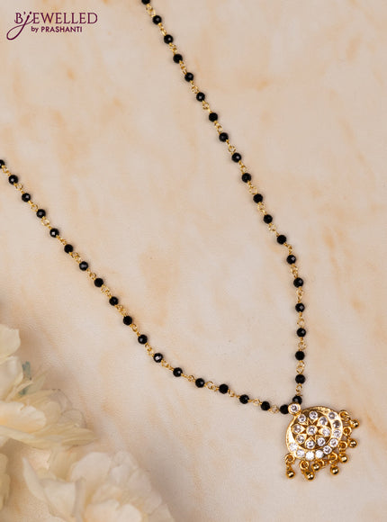 Mangalsutra with cz stones and golden beads hangings without earrings