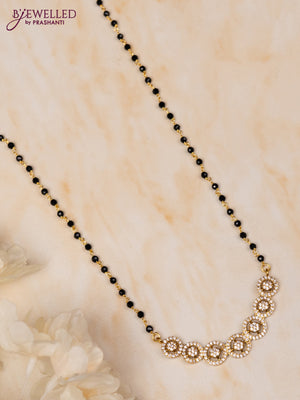 Mangalsutra with cz stones pendant without earrings