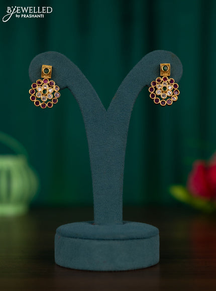 Antique earrings with kemp and cz stones