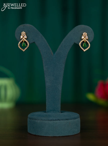 Antique earrings with emerald and cz stones