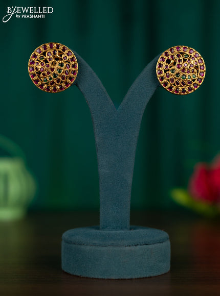 Antique earrings peacock design with kemp stones
