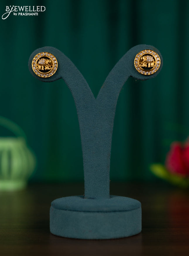 Antique earrings elephant design with cz stones
