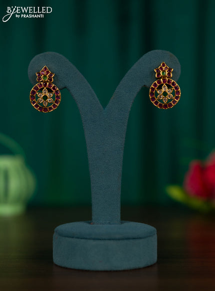 Antique earrings bottumala design with kemp and cz stones