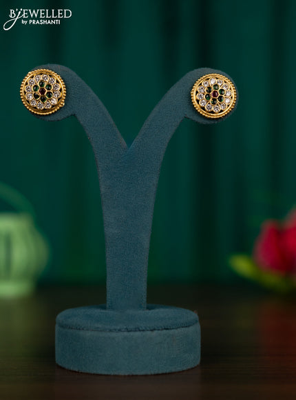 Antique earrings with kemp and cz stones