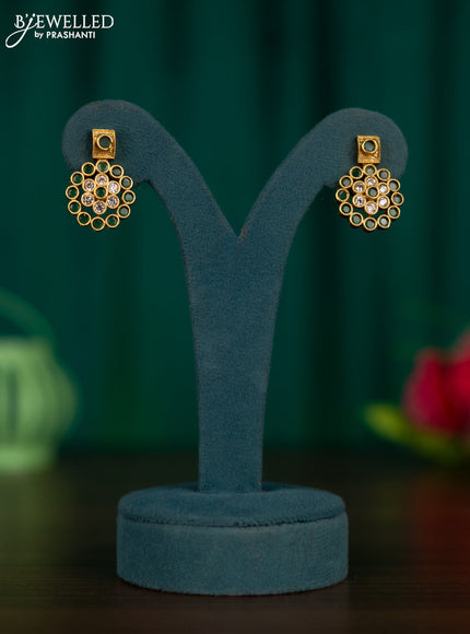 Antique earrings with emerald and cz stones