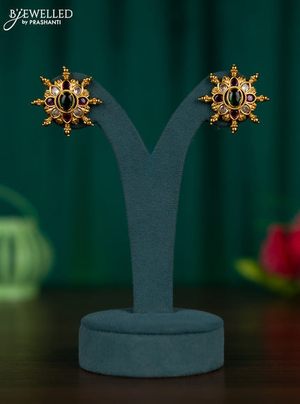 Antique earrings with kemp and cz stones