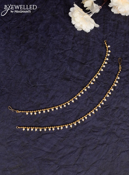 Antique anklet with simple design and pearl hangings