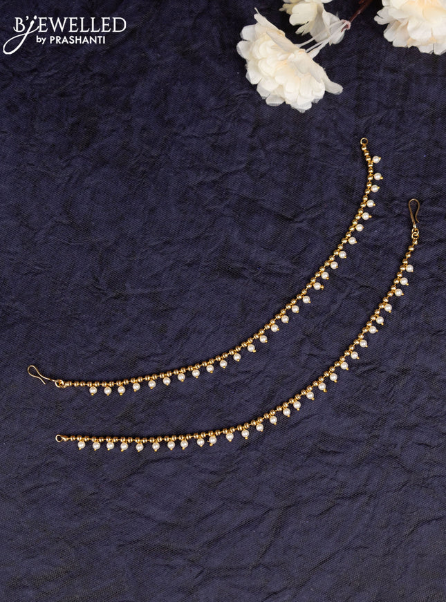 Antique anklet with simple design and pearl hangings