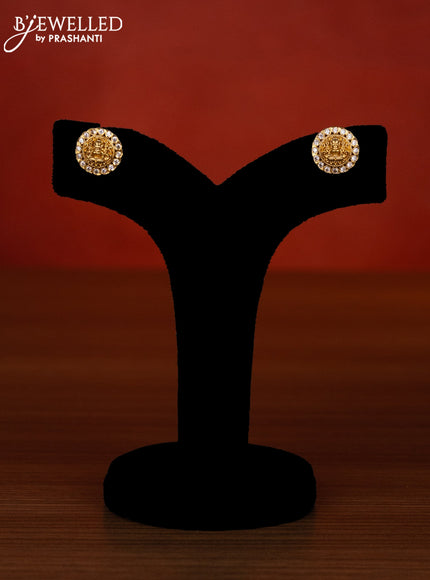 Antique choker lakshmi design with kemp & cz stones and pearl hangings