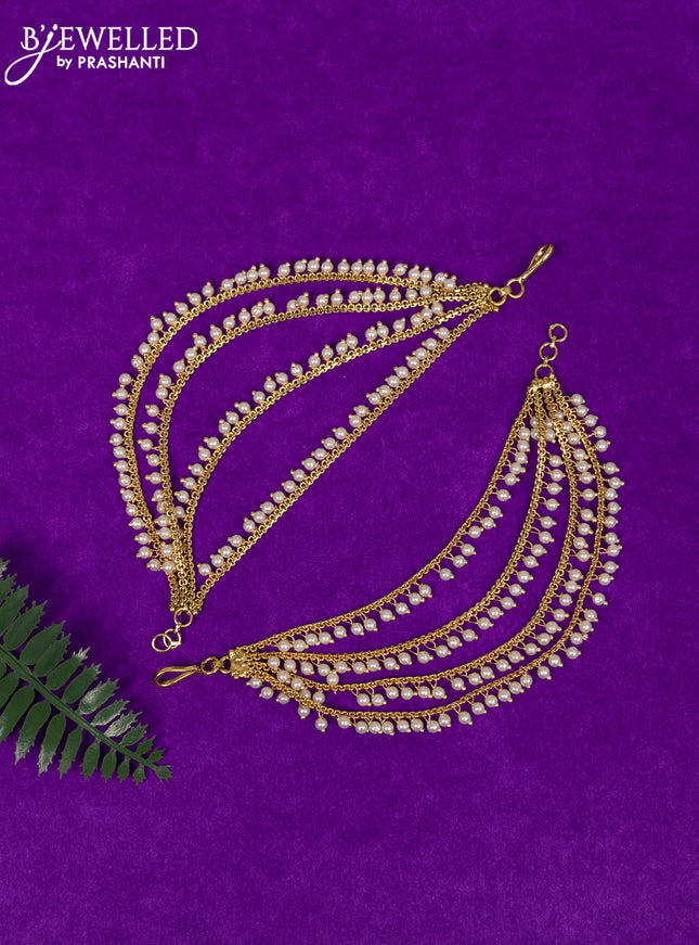 Antique multilayer maatal with pearl hangings