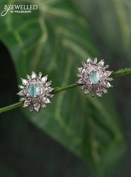 Zircon earrings with ice blue and cz stones