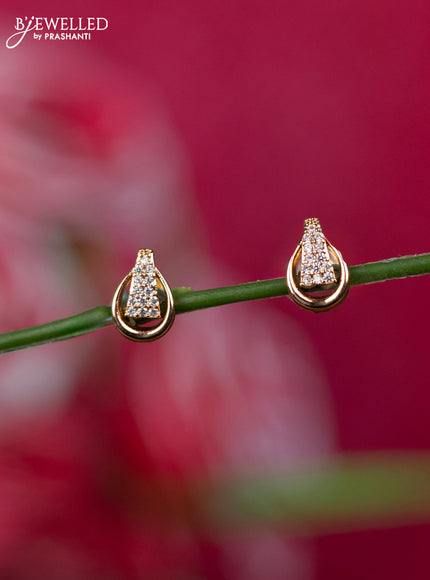 Rosel gold earrings with cz stones