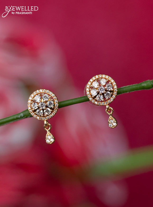 Rose gold earrings with cz stones