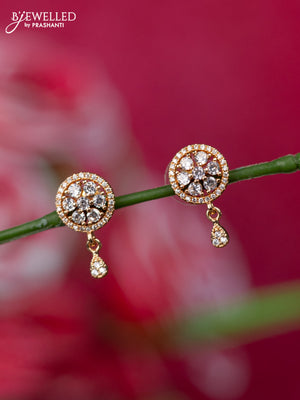 Rose gold earrings with cz stones