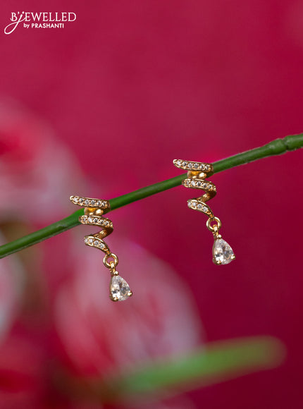 Rosel gold earrings with cz stones