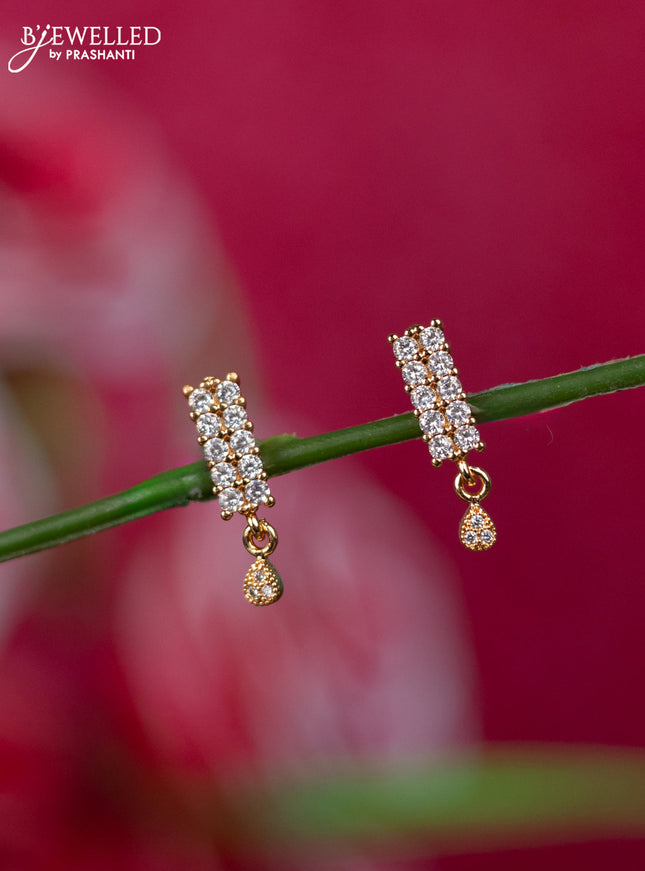 Rose gold earrings with cz stones