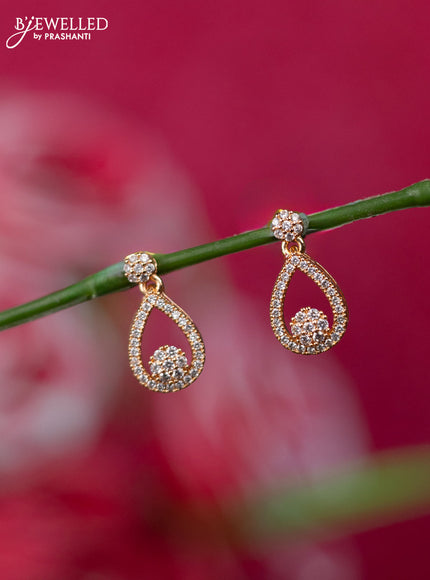 Rosel gold earrings with cz stones