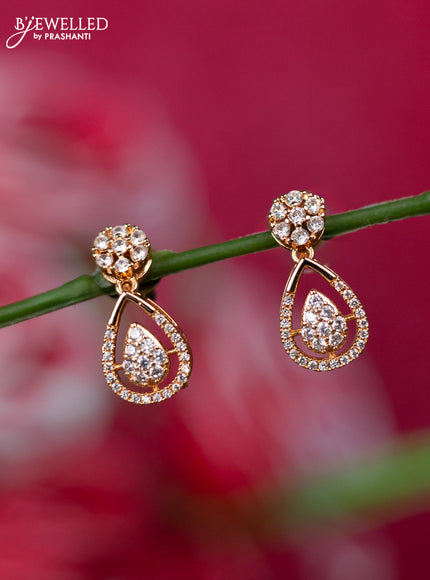 Rosel gold earrings with cz stones