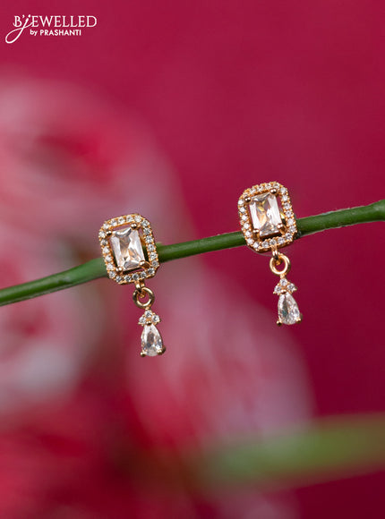 Rosel gold earrings with cz stones