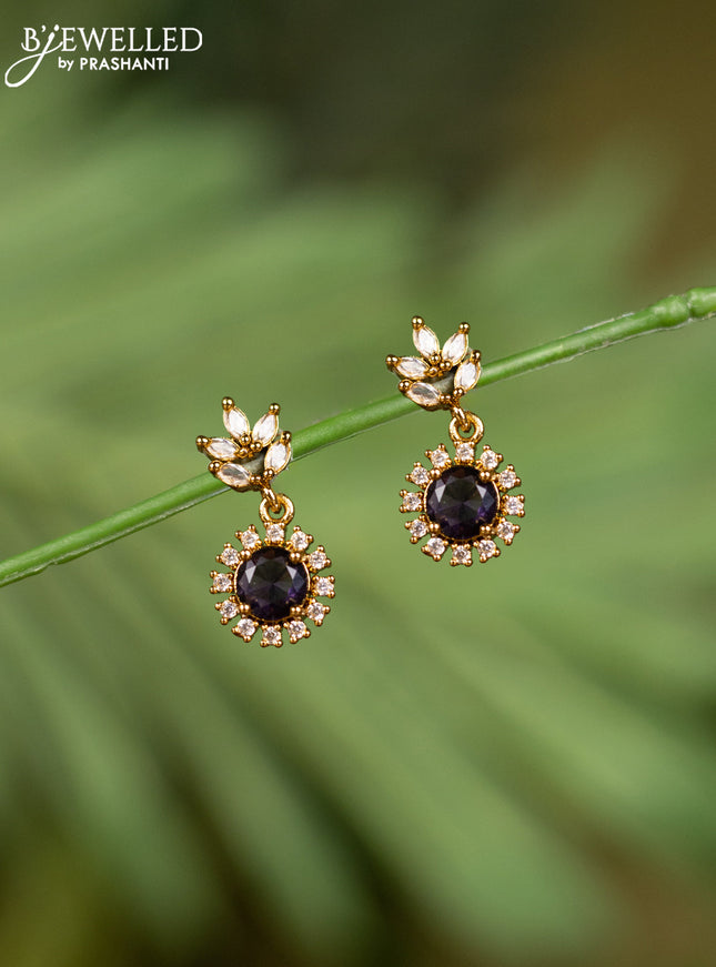 Antique earrings with purple and cz stones
