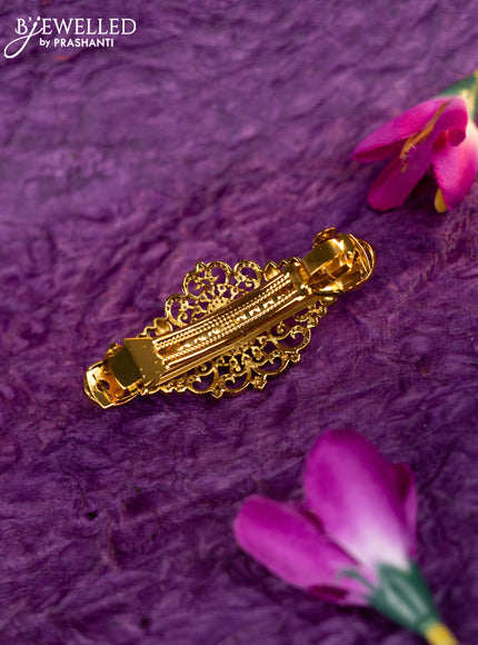 Antique hair clip medium size with kemp and cz stones