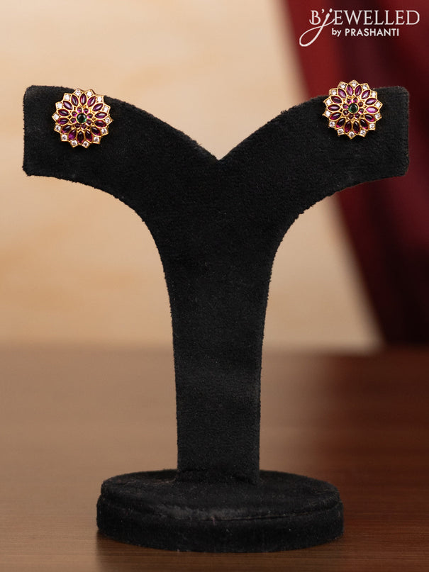 Pearl haaram with kemp and cz stones