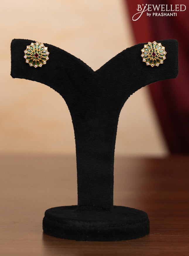 Pearl haaram with kemp and cz stones
