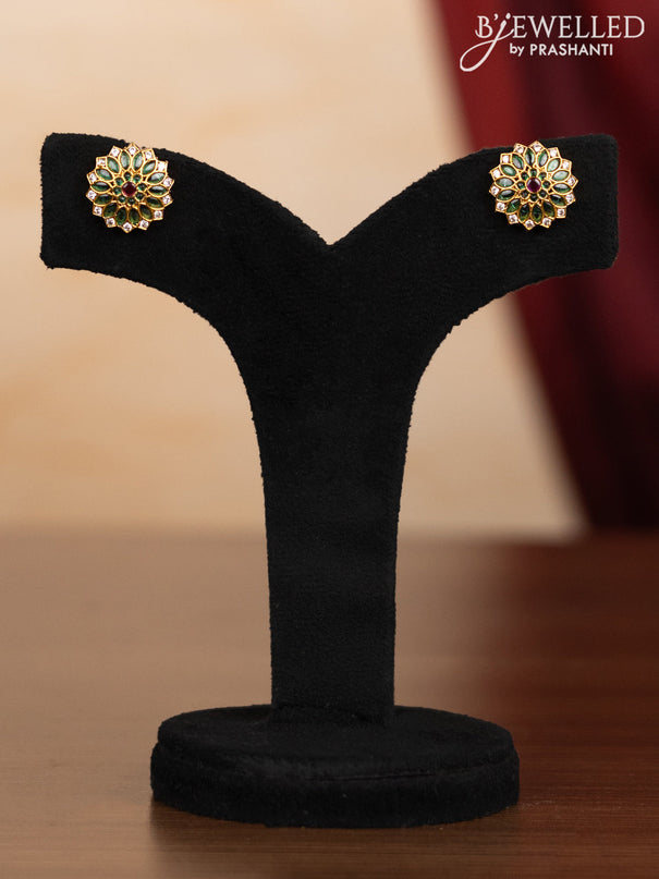 Pearl haaram with kemp and cz stones