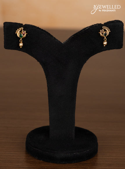 Antique ring type choker with kemp stones and golden beads hangings