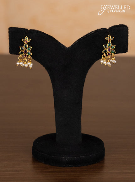 Antique ring type choker with kemp stones and pearl hangings