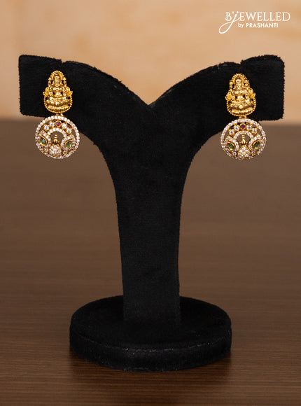 Antique ring type choker lakshmi design with kemp and cz stones