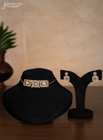 Antique choker with kundan and cz stones