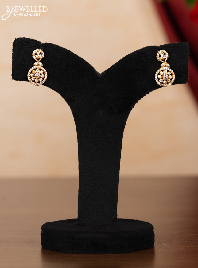 Pearl triple layer necklace with cz stones