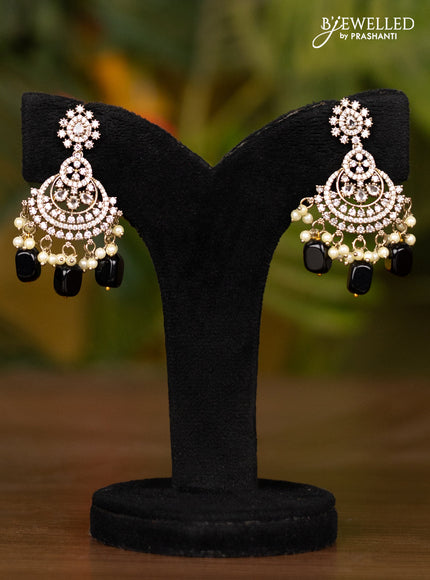Beaded black necklace with double peacock pendant in victorian finish